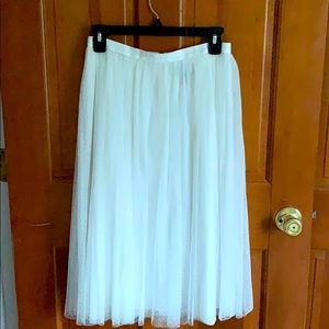 Dotted tulle midaxi skirt in ivory